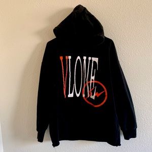 BLACK AND ORANGE VLONE HOODIE